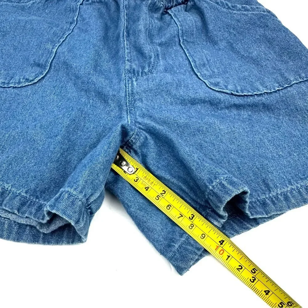 Girls blue jean shorts set of 2 Wonder Nation & Studio V Sz M 7/8